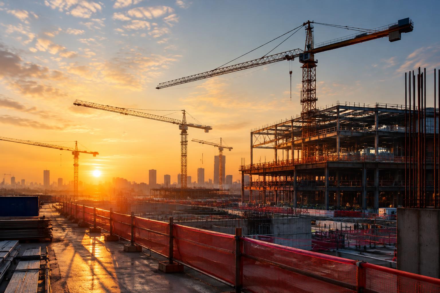 Escena conceptual de control de proyectos de construcción