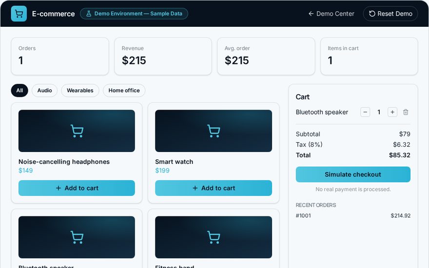 E-commerce — vista previa
